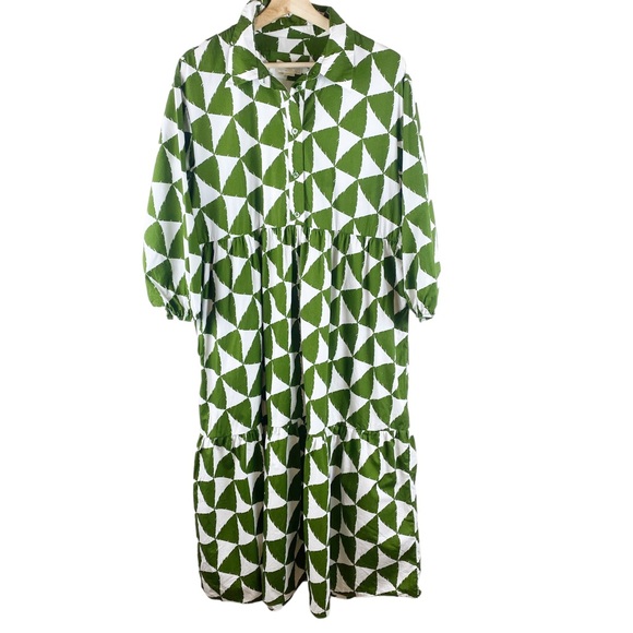 Anthropologie Bettina Tiered Shirt Dress by Maeve 1X New - Picture 5 of 10